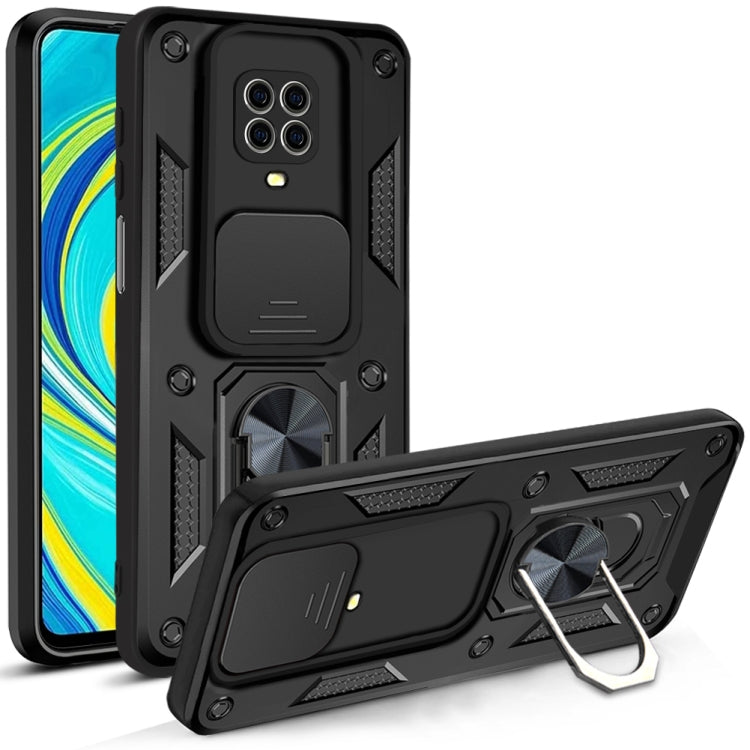 Capa Military com proteção de câmera deslizante e anel 360º para Redmi Note 9S/Note 9 Pro