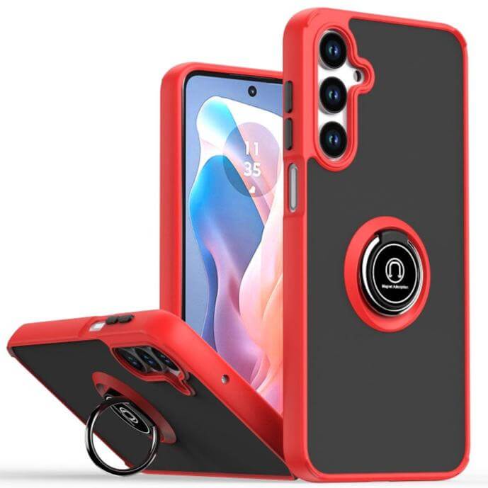 Capa Samsung Galaxy A16 Smoked Íman Anel - Vermelho