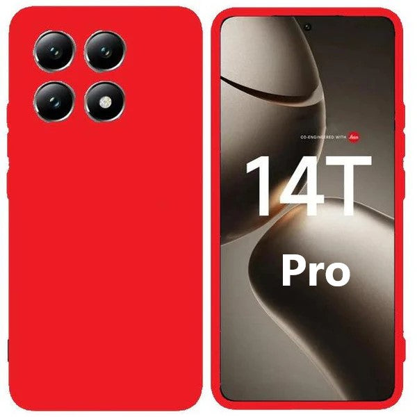 Capa Xiaomi 14T Pro Silicone Premium - Vermelho