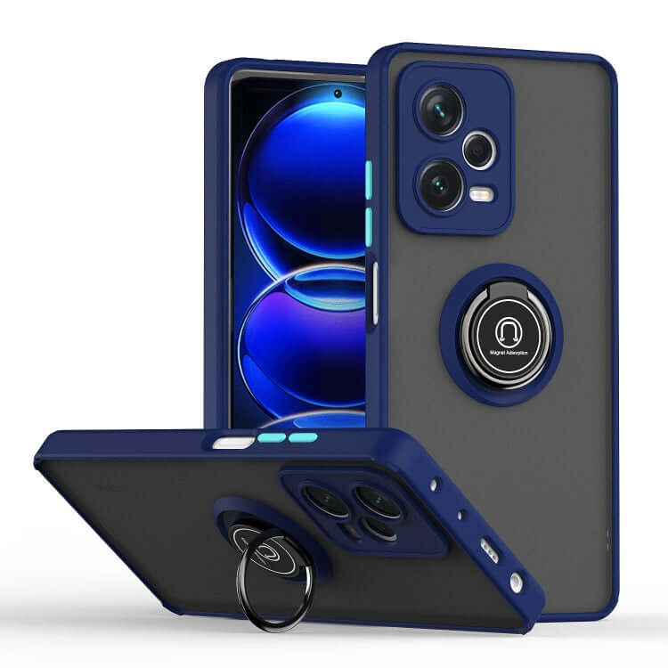 Capa Xiaomi Redmi Note 12 5G Smoked Iman Anel - Azul