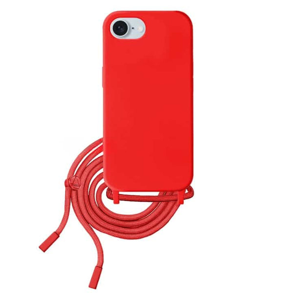 Capa iPhone 16e Silicone Cordão - Vermelho