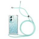 Capa Oppo A79 5G Purpurina Cordão - Azul Turquesa