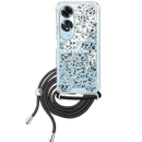 Capa Oppo A60 Purpurina Cordão - Preto