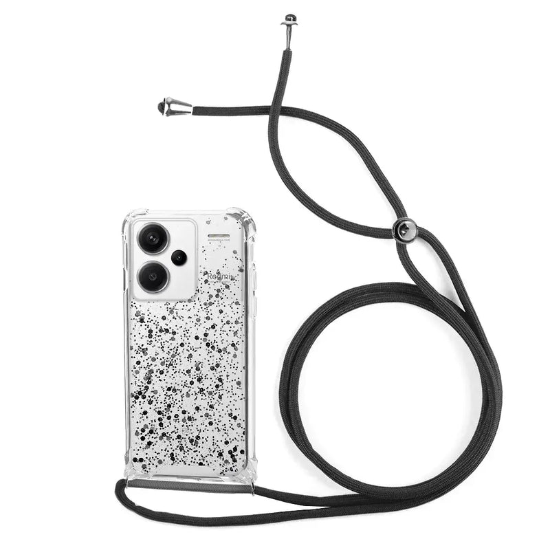 Capa Xiaomi Redmi Note 13 Pro Plus 5G Purpurina Cordão - Preto