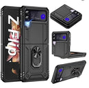 Capa Samsung Galaxy Z Flip 4 Militar Iman Anel - Preto