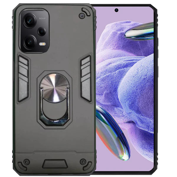 Capa Xiaomi Redmi Note 12 Pro Plus 5G Militar Iman Anel - Preto