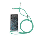 Capa Samsung Galaxy A15 4G/5G Purpurina com Cordão - Azul Turquesa