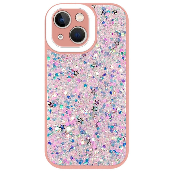 Capa Glitter Purpurina fluorescente para iPhone 14 Pro Max - Rosa