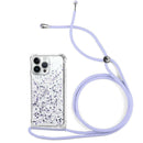 Capa de Purpurina com Cordão para iPhone 15 Pro - Lilás