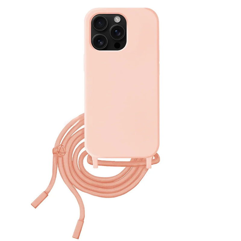 Capa iPhone 16 Pro Max Silicone Cordão - Rosa