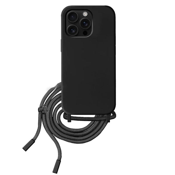 Capa iPhone 16 Pro Max Silicone Cordão - Preto