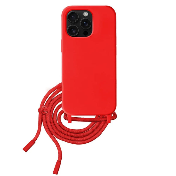 Capa iPhone 16 Pro Max Silicone Cordão - Vermelho