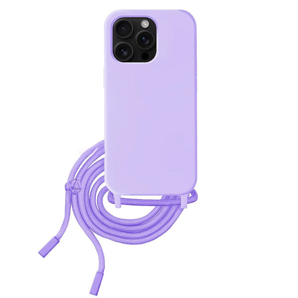 Capa iPhone 16 Pro Max Silicone Cordão - Lilás