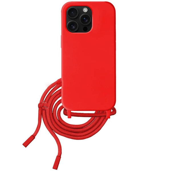 Capa iPhone 16 Pro Silicone Cordão - Vermelho