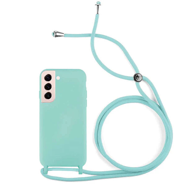 Capa Samsung Galaxy S25 Silicone Cordão - Azul Turquesa