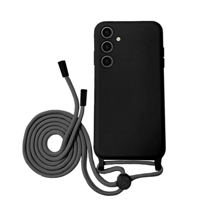 Capa Samsung Galaxy A35 5G Silicone com Cordão - Preto