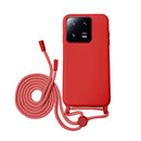 Capa Xiaomi 13 Pro de Silicone com Cordão - Vermelho