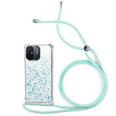 Capa Xiaomi Redmi 12C Purpurina Cordão - Azul Turquesa