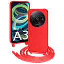 Capa Xiaomi Redmi A3 Silicone Cordão - Vermelho