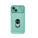 Capa Military com iman, anel e cobertura total das câmeras para iPhone 14 - Azul Turquesa