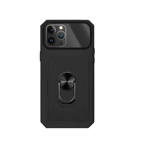 Capa Military com iman, anel e cobertura total das câmeras para iPhone 14 Pro - Preto