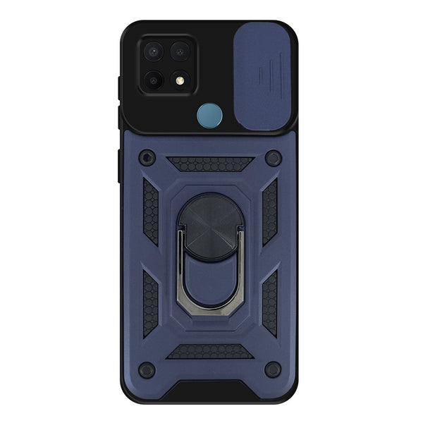 Capa Oppo A15 Militar Tampa Deslizante - Azul Escuro