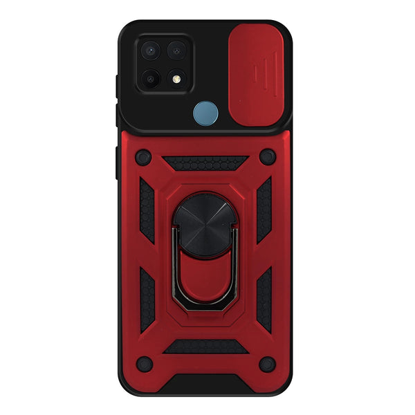 Capa Oppo A15 Militar Tampa Deslizante - Vermelho