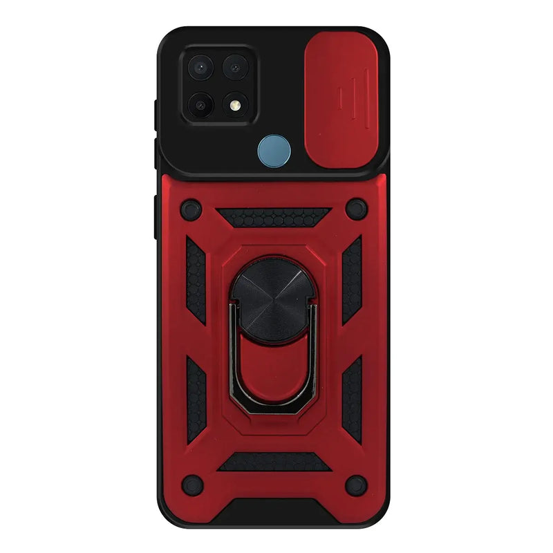 Capa Oppo A15 Militar Tampa Deslizante - Vermelho