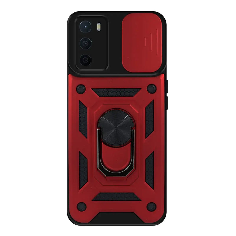 Capa Oppo A16/A16S Militar Tampa Deslizante - Vermelho