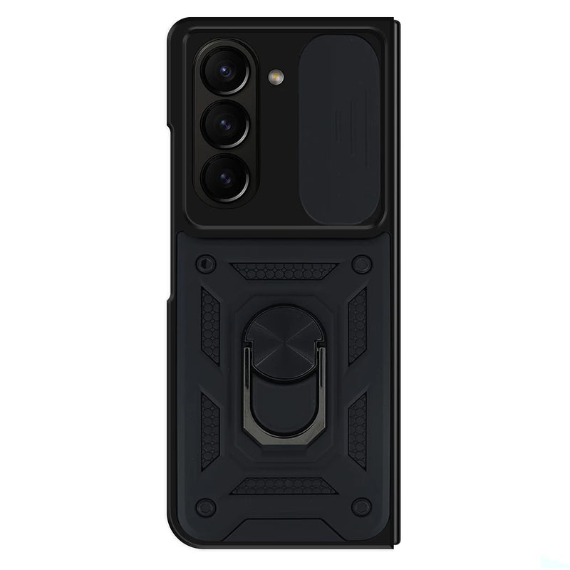 Capa Samsung Galaxy Z Fold 5 Militar Tampa Deslizante - Preto