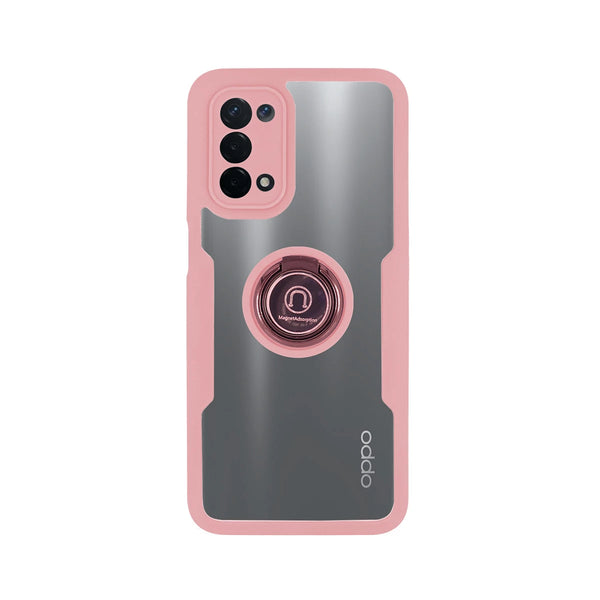 Capa Oppo A74 4G Dupla 360 Antichoque Iman Anel - Rosa