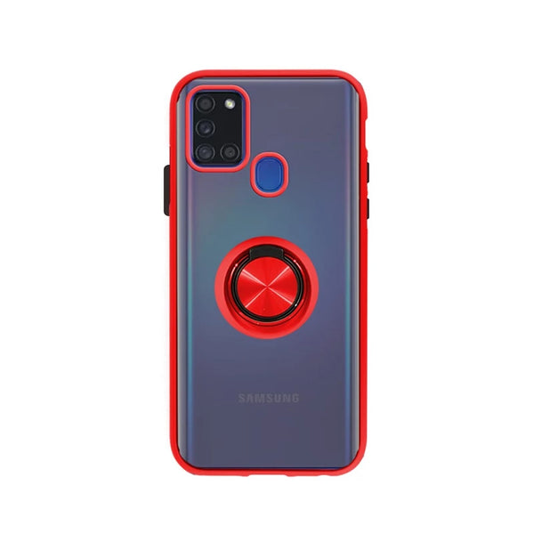 Capa Samsung Galaxy A21s Smoked Anel - Vermelho