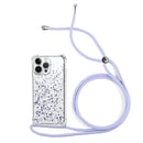 Capa de Purpurina com Cordão para iPhone 14 Pro Max - Lilás