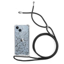 Capa de Purpurina com Cordão para iPhone 15 Plus - Preto