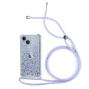 Capa de Purpurina com Cordão para iPhone 15 Plus - Lilás