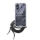 Capa Oppo A17 Purpurina Cordão - Preto