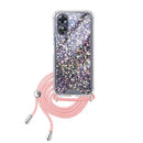 Capa Oppo A17 Purpurina Cordão - Rosa