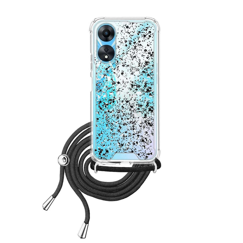 Capa Oppo A58 5G/A78 5G Purpurina Cordão - Preto
