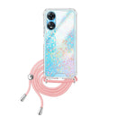 Capa Oppo A58 5G/A78 5G Purpurina Cordão - Rosa