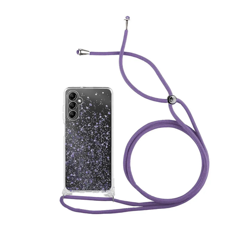 Capa Samsung Galaxy A05s Purpurina Cordão - Lilás