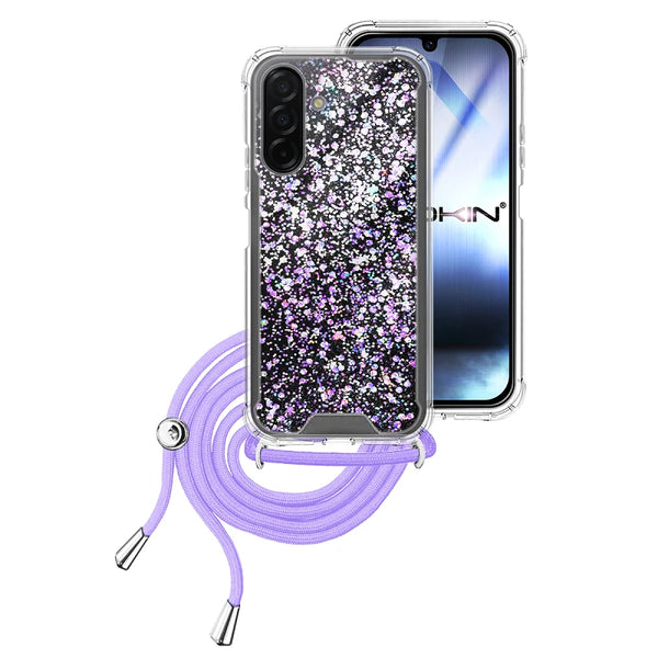 Capa Samsung Galaxy A26 Purpurina Cordão - Lilás