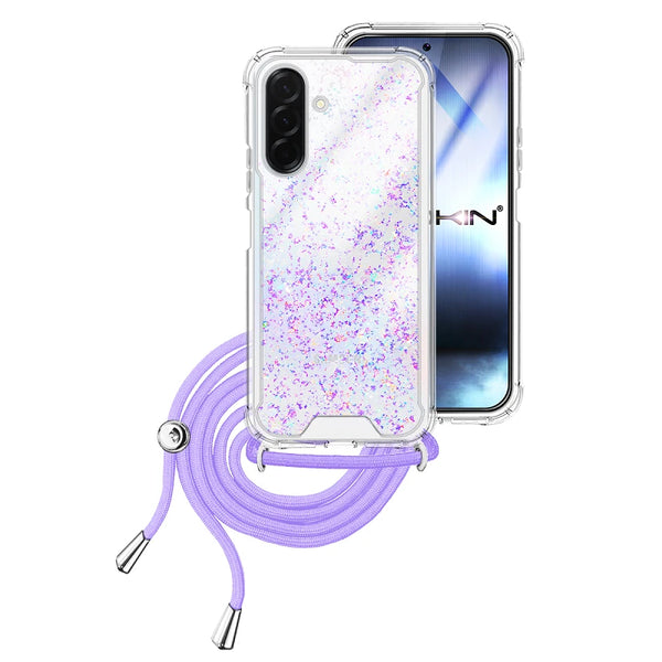 Capa Samsung Galaxy A36 Purpurina Cordão - Lilás