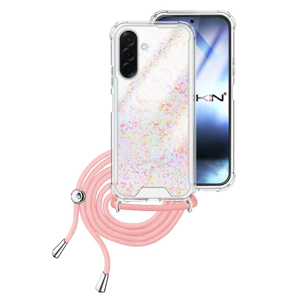 Capa Samsung Galaxy A36 Purpurina Cordão - Rosa