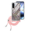 Capa Samsung Galaxy A56 Purpurina Cordão - Rosa