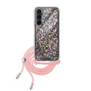 Capa Samsung Galaxy S23 FE Purpurina Cordão - Rosa