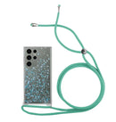 Capa Samsung Galaxy S23 Ultra Purpurina Cordão - Azul Turquesa