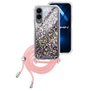 Capa Samsung Galaxy S25 Edge Purpurina Cordão - Rosa