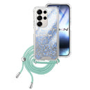 Capa Samsung Galaxy S26 Ultra Purpurina Cordão - Azul Turquesa