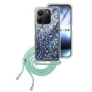 Capa Xiaomi Redmi Note 14 4G Purpurina Cordão - Azul Turquesa