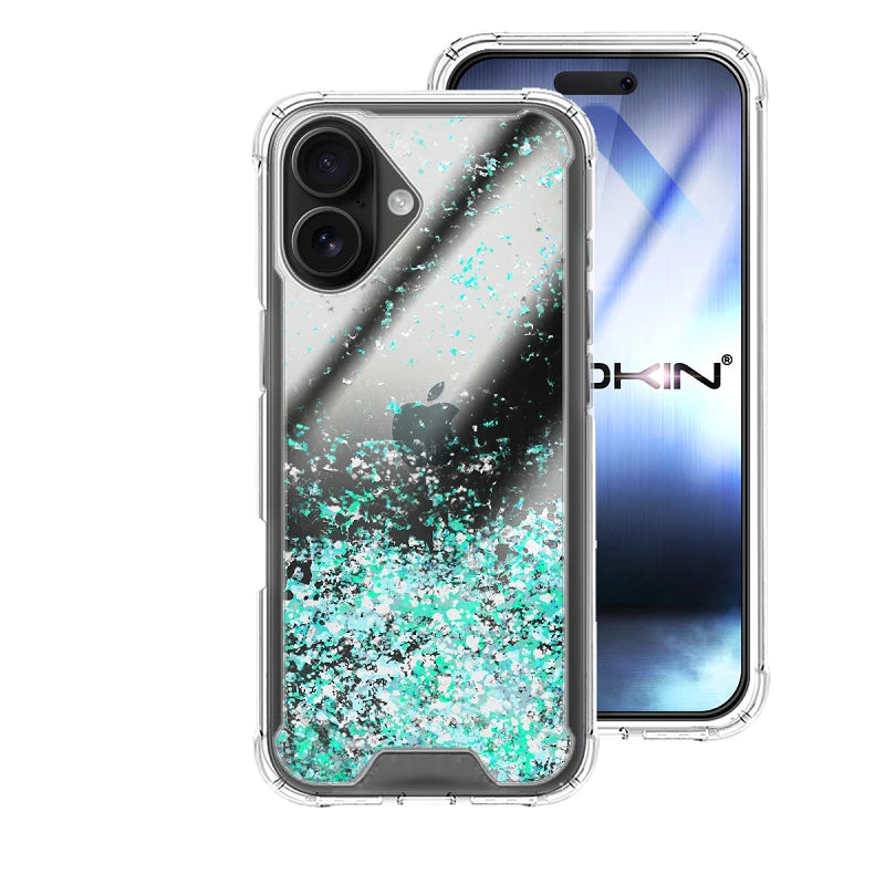 Capa iPhone 17 Purpurina - Azul Turquesa